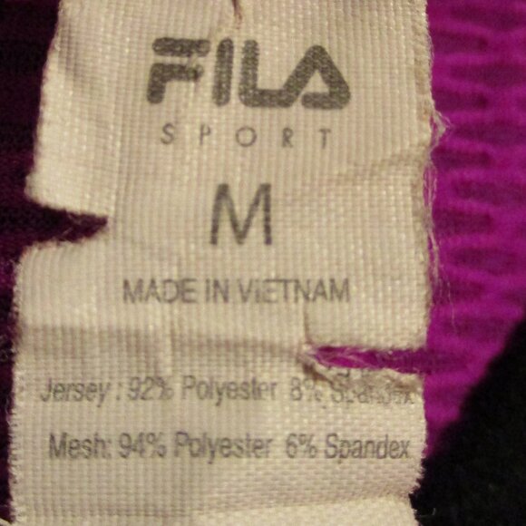 FILA Performance Sports Woman Medium Black Purple Zip Front Long Sleeve Pullover - Picture 7 of 7